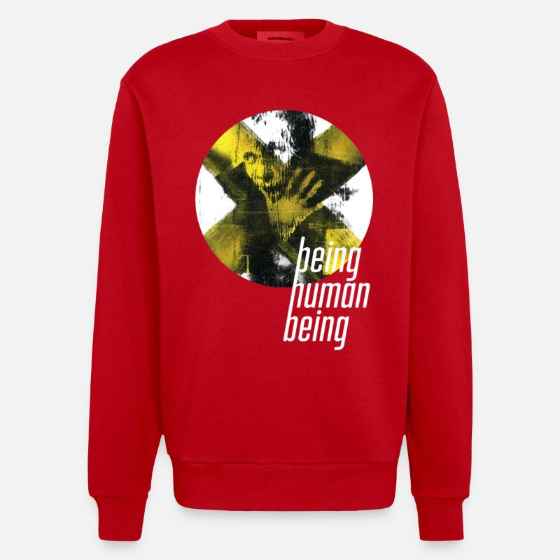 ThinkBick_being_human_being_2026_5 - Heavyweight Oversized Organic Crew Neck Made in EU - Rot