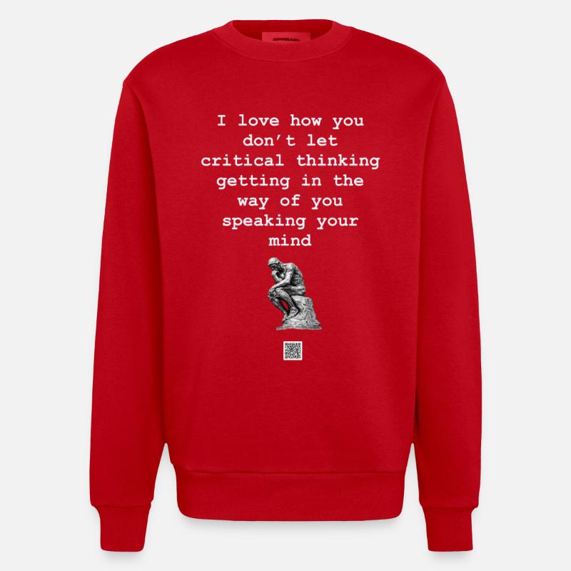 Pensée critique : Pensées libres - Sweat bio épais oversize fabriqué en UE - rouge