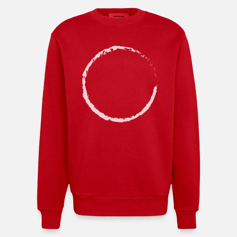 Cercle blanc pur - Sweat bio épais oversize fabriqué en UE - rouge