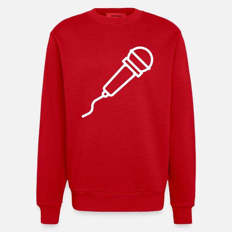 Microphone - Sweat bio épais oversize fabriqué en UE - rouge