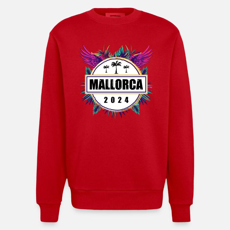 Majorque 2024 Équipe - Sweat bio épais oversize fabriqué en UE - rouge