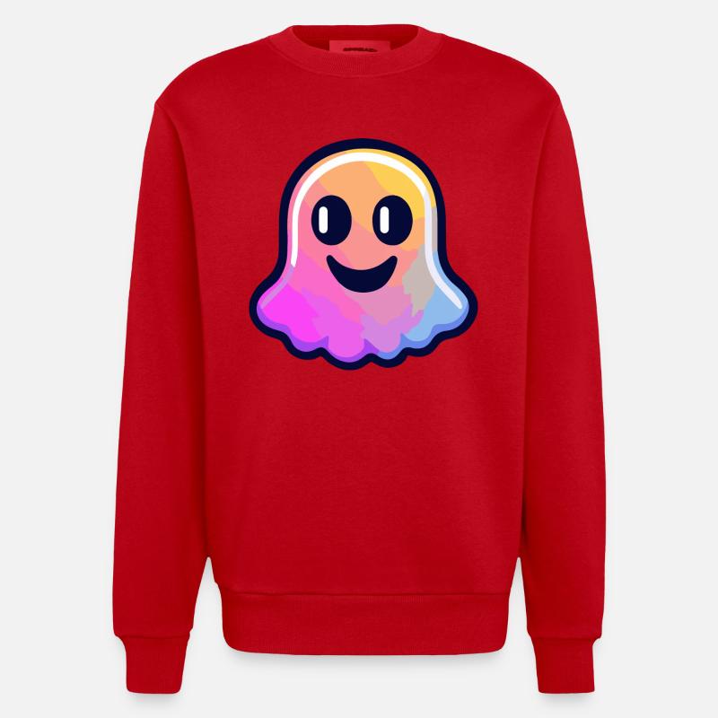 Geist Halloween Bunt - Heavyweight Oversized Organic Crew Neck Made in EU - Rot