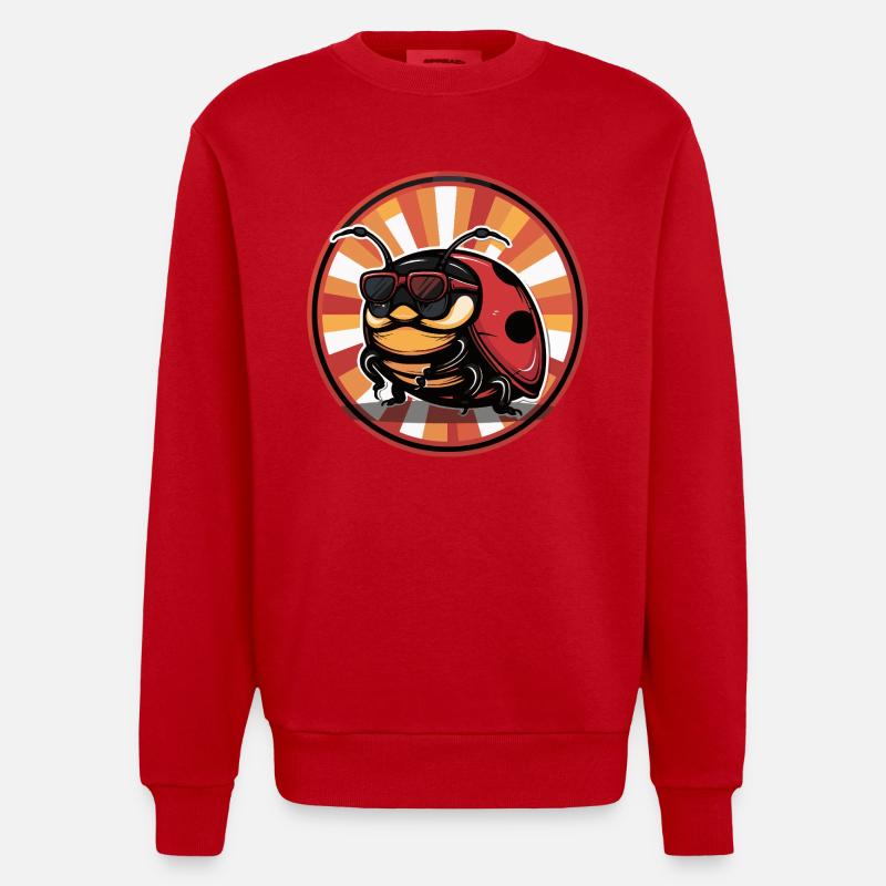 Marienkäfer Comic - Heavyweight Oversized Organic Crew Neck Made in EU - Rot