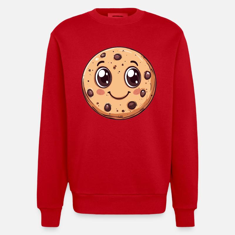 Keks mit Kulleraugen - Heavyweight Oversized Organic Crew Neck Made in EU - Rot