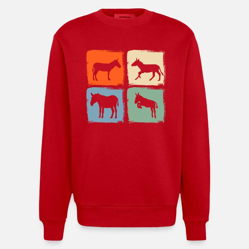 Esel - Heavyweight Oversized Organic Crew Neck Made in EU - Rot