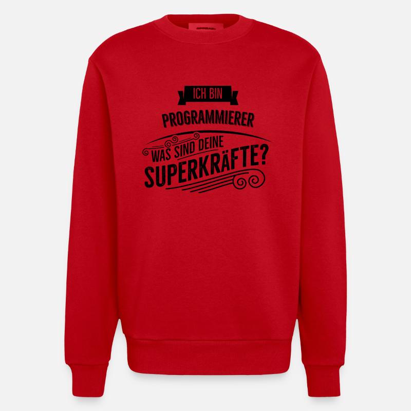 Programmierer - Heavyweight Oversized Organic Crew Neck Made in EU - Rot