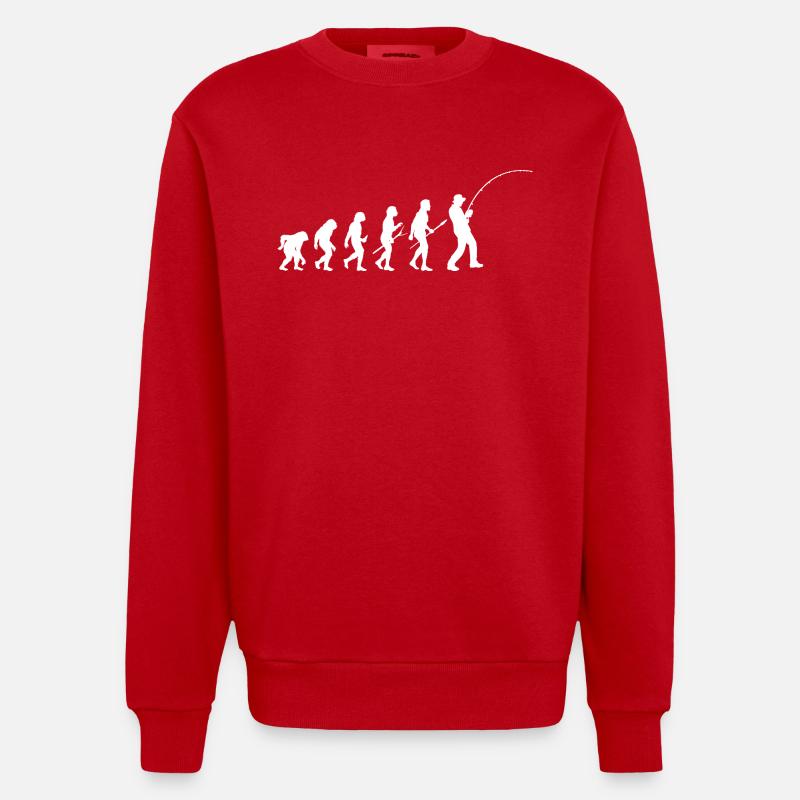 Angler Evolution Angeln - Heavyweight Oversized Organic Crew Neck Made in EU - Rot