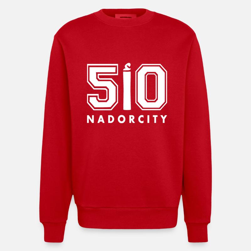 Nador kennzeichen ا 50 - Heavyweight Oversized Organic Crew Neck Made in EU - Rot