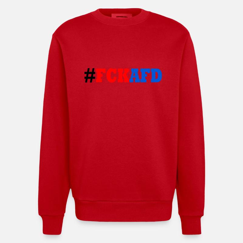 Fck afd - Heavyweight Oversized Organic Crew Neck Made in EU - Rot