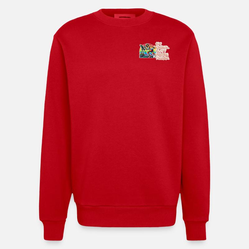 I practice avoiding exercise - Heavyweight Oversized Organic Crew Neck Made in EU - red