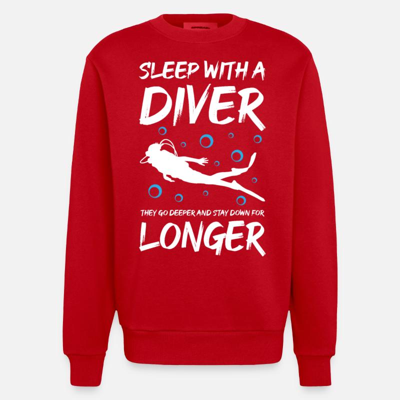 Dormir avec un plongeur - Sweat bio épais oversize fabriqué en UE - rouge