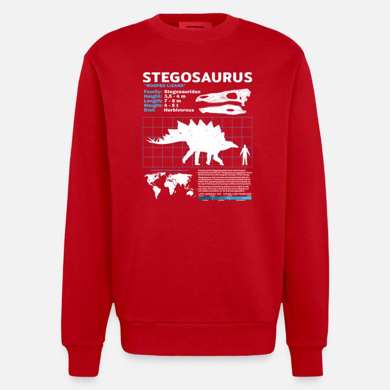 Fiche technique de Stegosaurus - Sweat bio épais oversize fabriqué en UE - rouge