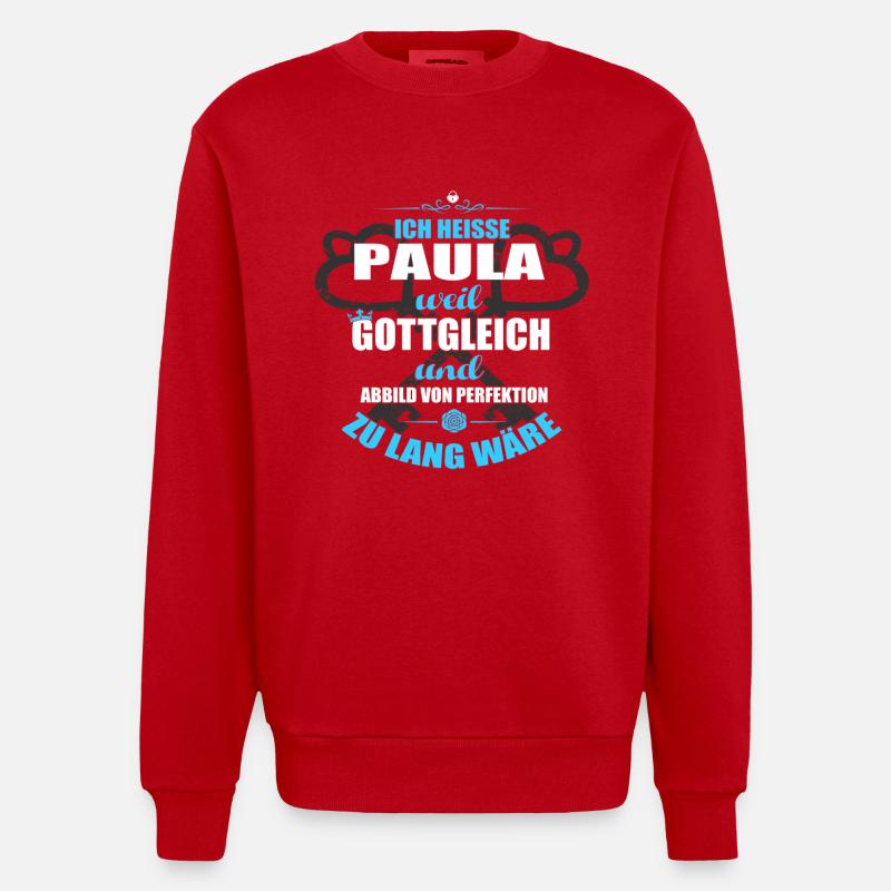 PAULA-Geschenk - Heavyweight Oversized Organic Crew Neck Made in EU - Rot