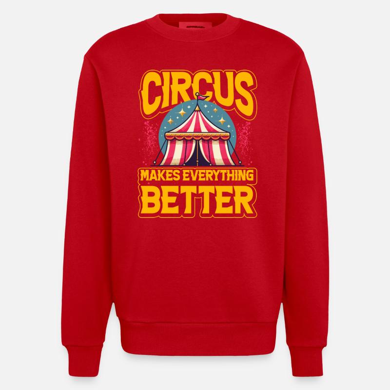 Circus makes everything better - Heavyweight Oversized Organic Crew Neck Made in EU - red