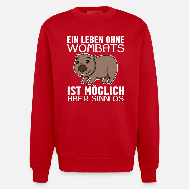 Wombat - Heavyweight Oversized Organic Crew Neck Made in EU - Rot