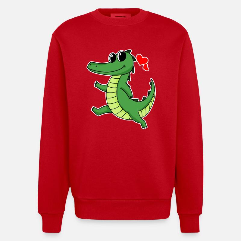 Crocodile - Sweat bio épais oversize fabriqué en UE - rouge
