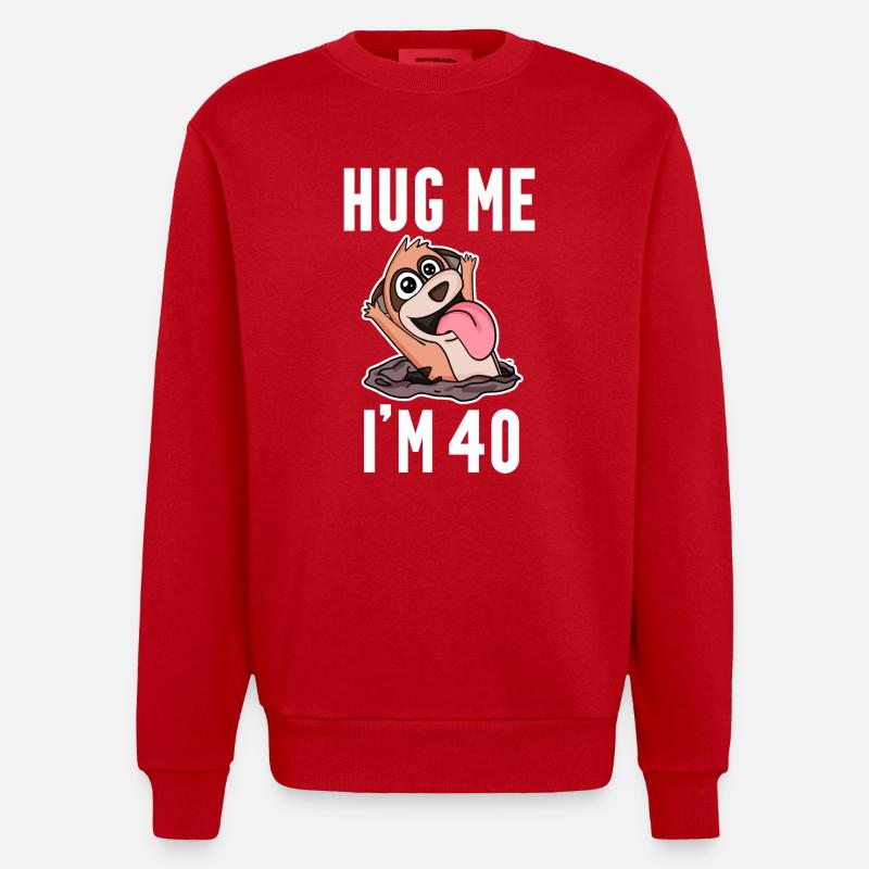 40 ans - 40 ans - accolade - Sweat bio épais oversize fabriqué en UE - rouge