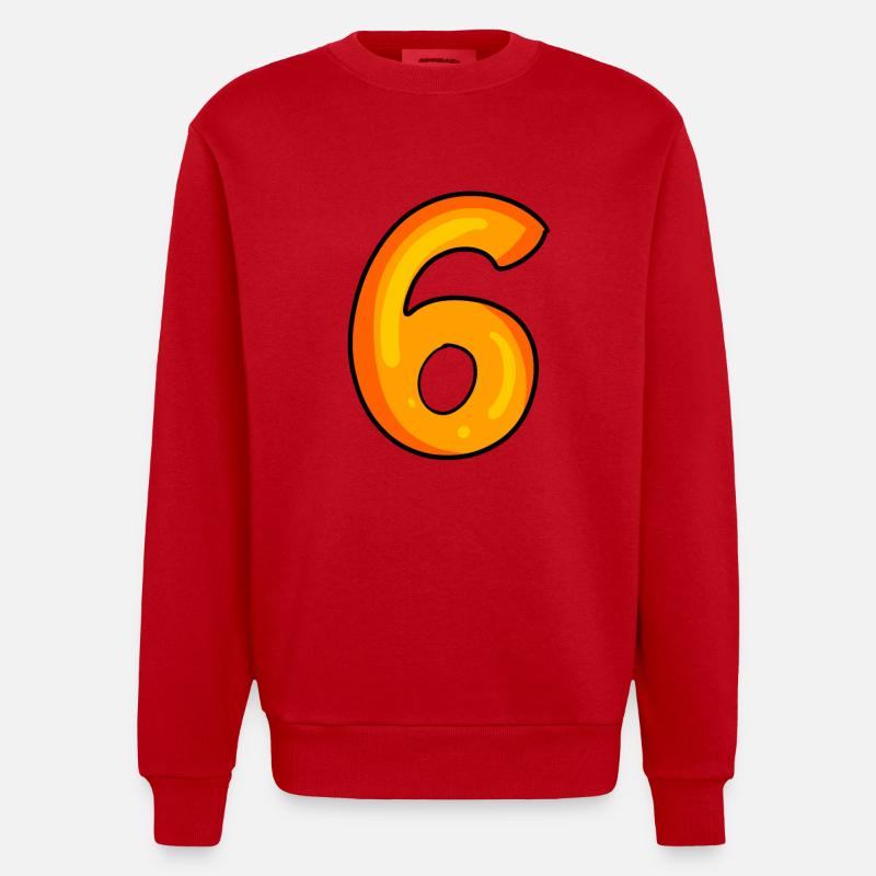 Nummer 6 - Heavyweight Oversized Organic Crew Neck Made in EU - röd