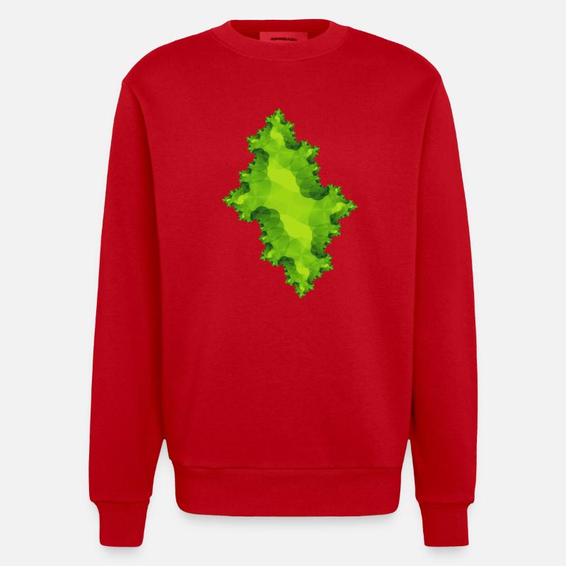 fraktal gruen - Heavyweight Oversized Organic Crew Neck Made in EU - Rot