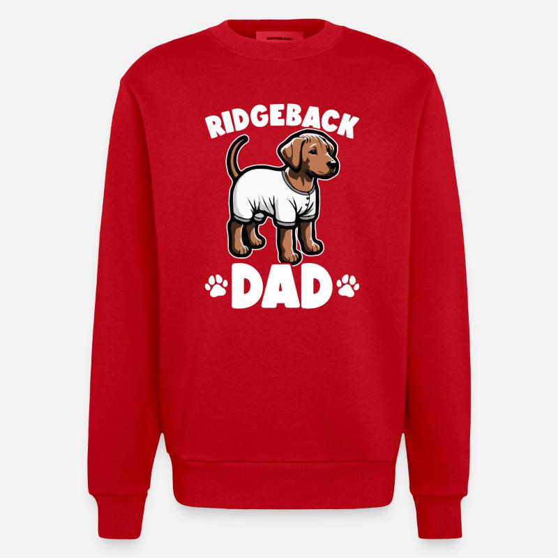 Rhodesian Ridgeback Dog Rhodesian Ridgebacks - Heavyweight Oversized Organic Crew Neck Made in EU - red