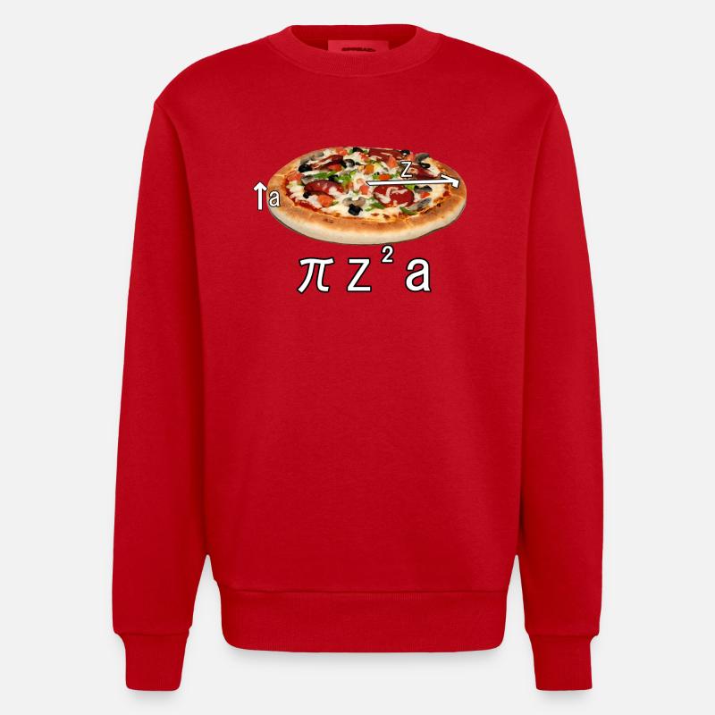 Pizza essen Geschenk Idee - Heavyweight Oversized Organic Crew Neck Made in EU - Rot