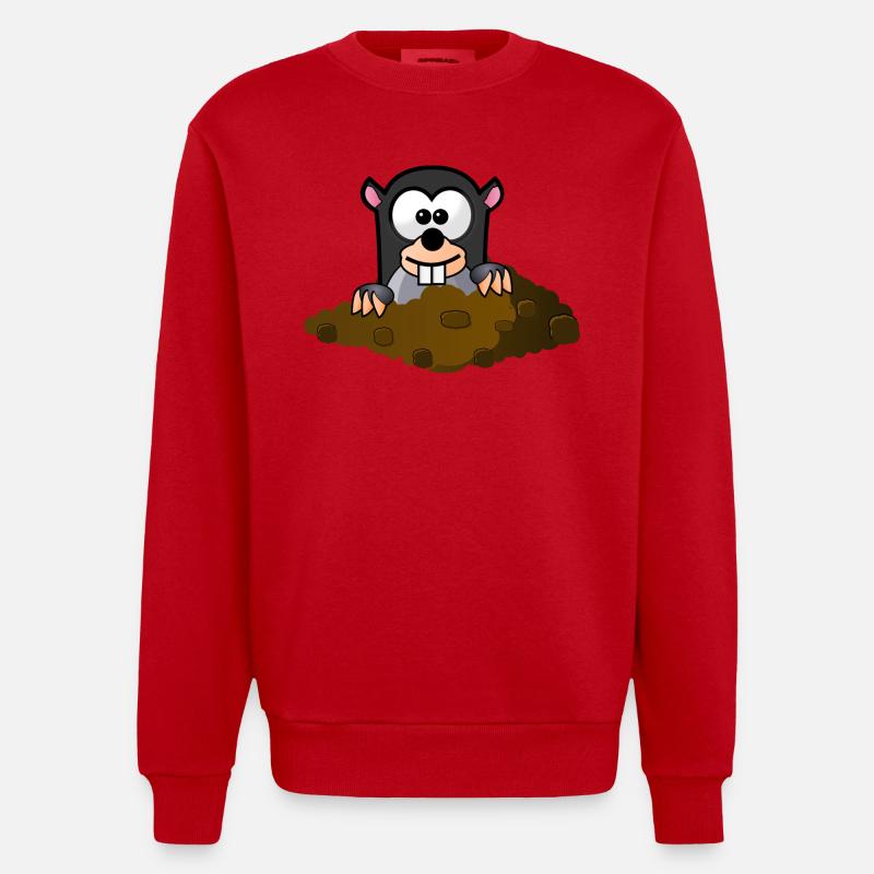 Molecule comic style - Heavyweight Oversized Organic Crew Neck Made in EU - red