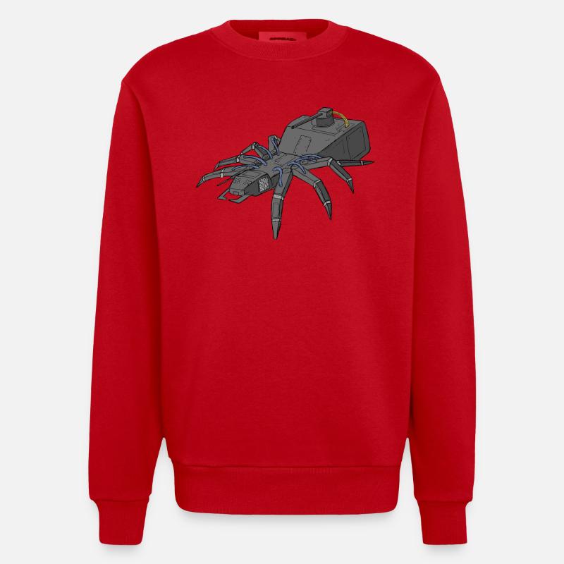 Spinne Robotics - Heavyweight Oversized Organic Crew Neck Made in EU - Rot