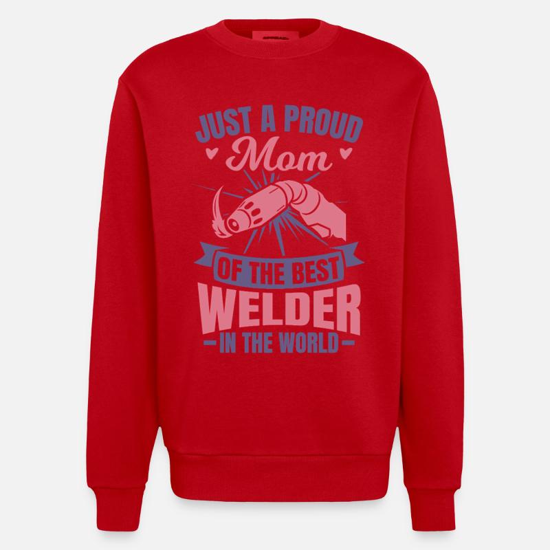 Mère soudeuse - Sweat bio épais oversize fabriqué en UE - rouge