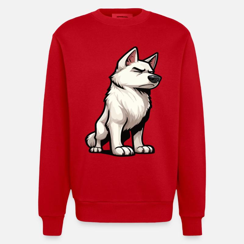 Weißer Schäferhund Schäferhund Schäferhunde - Heavyweight Oversized Organic Crew Neck Made in EU - Rot