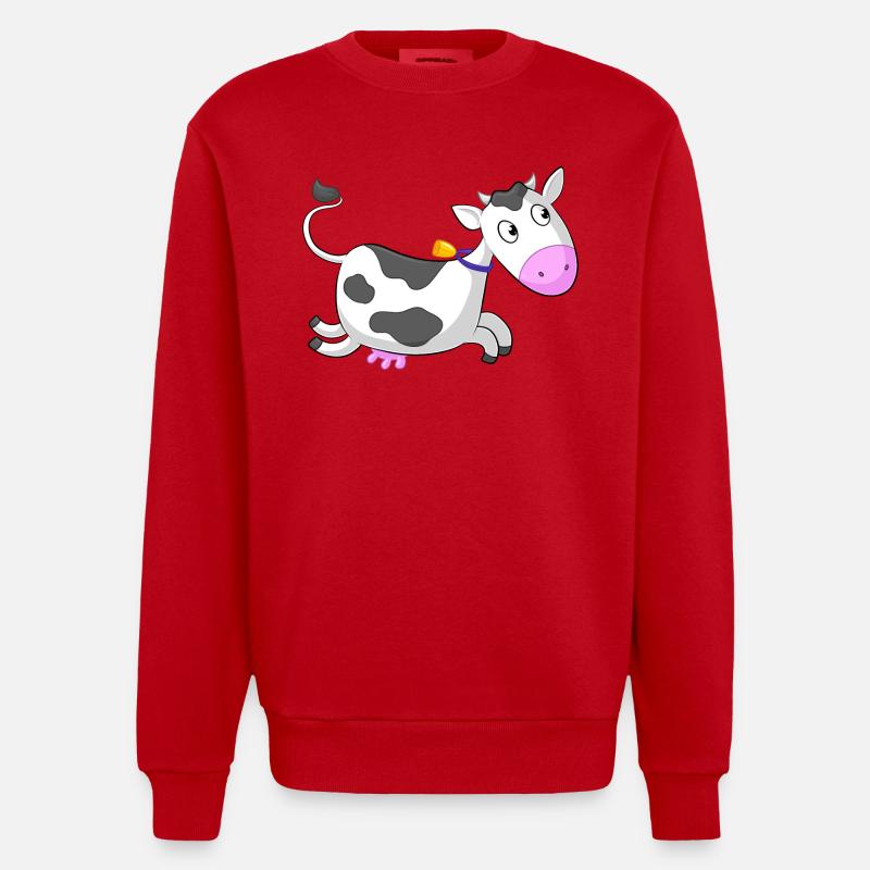 Galloping comique de vache - Sweat bio épais oversize fabriqué en UE - rouge