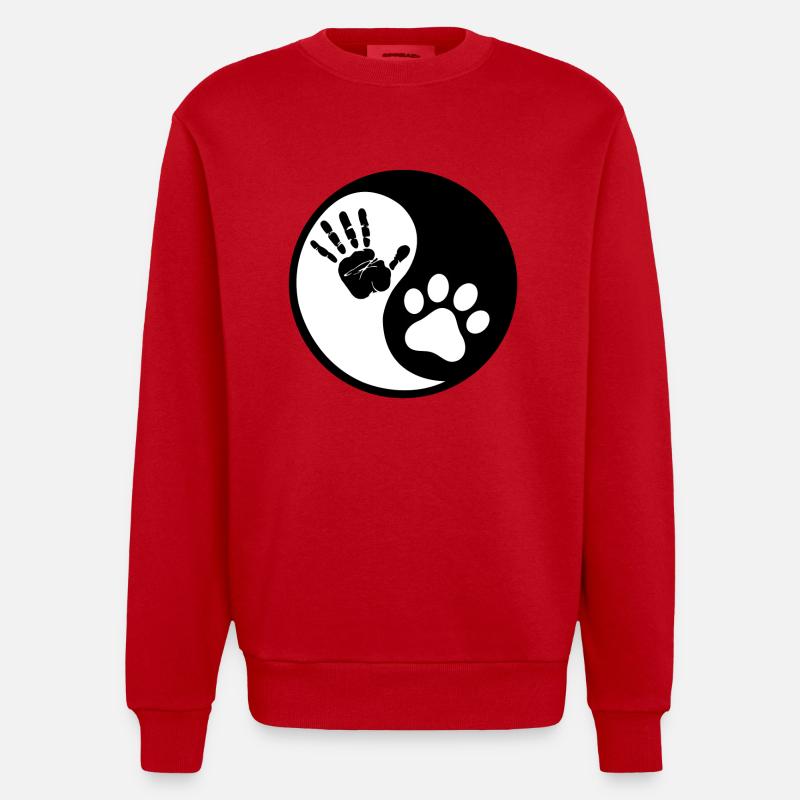 Hunde und Menschen - Heavyweight Oversized Organic Crew Neck Made in EU - Rot