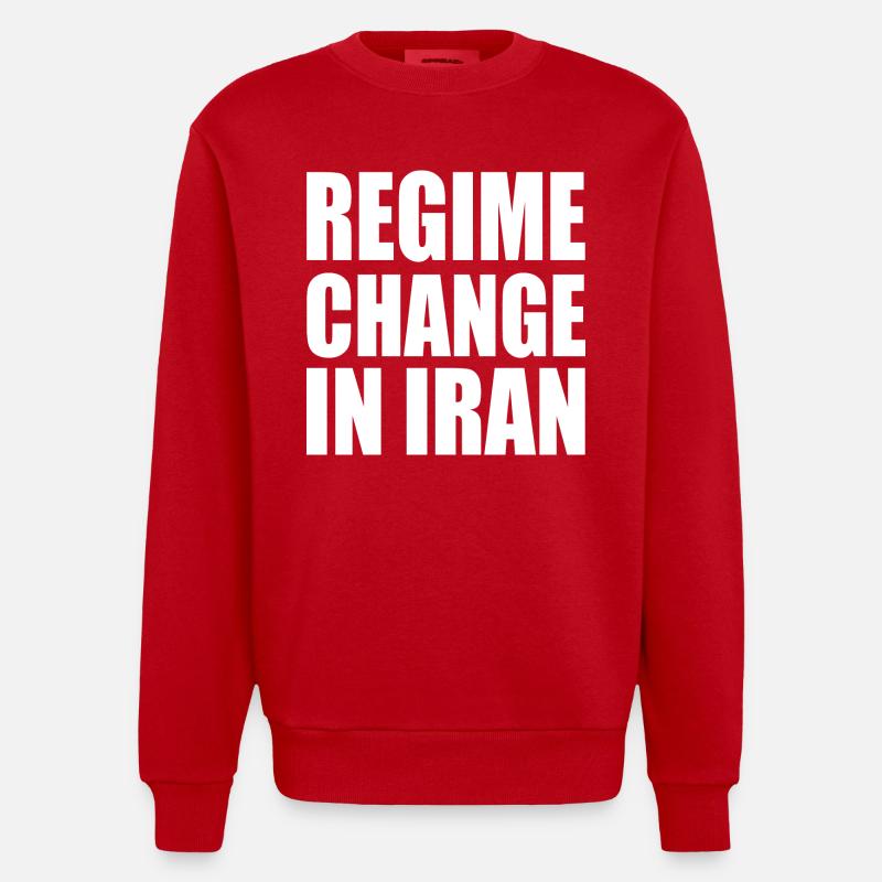 Regime change in iran - Sweat bio épais oversize fabriqué en UE - rouge