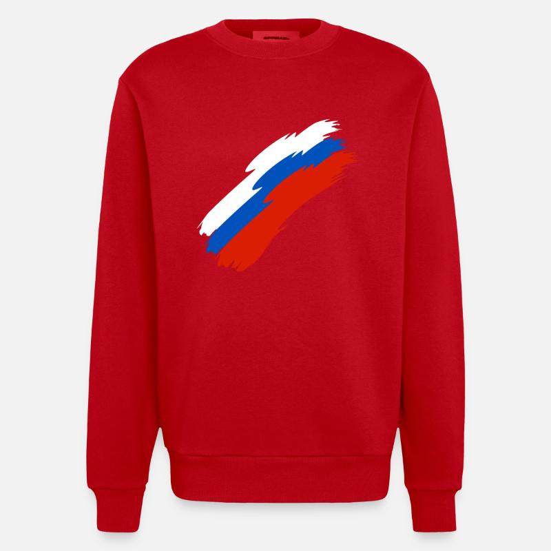 Russie drapeau couleurs - Sweat bio épais oversize fabriqué en UE - rouge