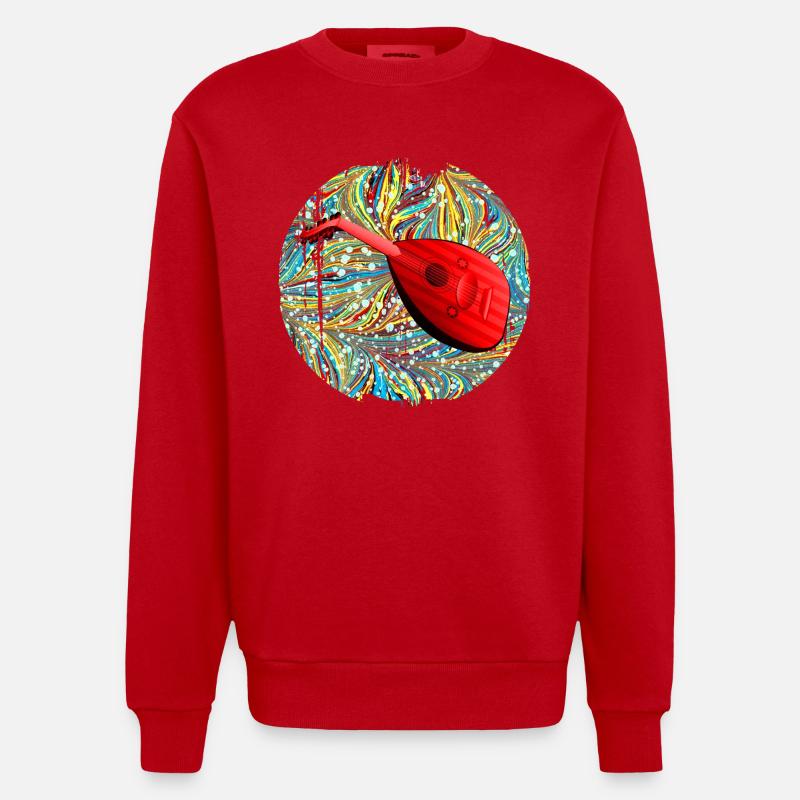 mandoline e 201 - Heavyweight Oversized Organic Crew Neck Made in EU - Rot
