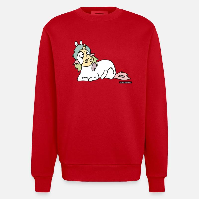 Pferd Nr 3 - Heavyweight Oversized Organic Crew Neck Made in EU - Rot