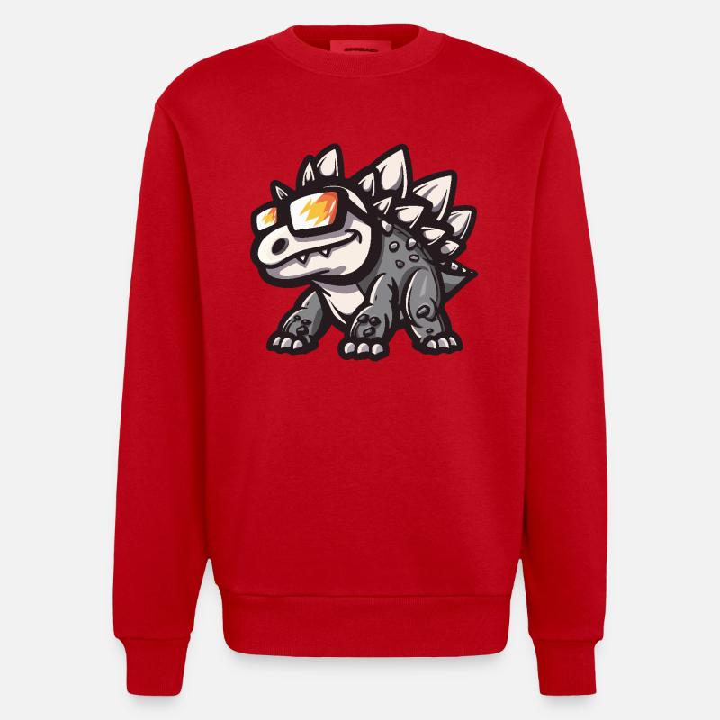 Dinosaurier stegosaurus Cool Comic - Heavyweight Oversized Organic Crew Neck Made in EU - Rot