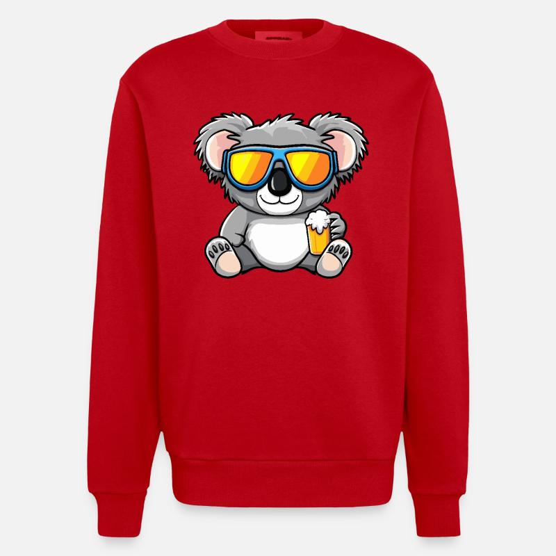 Bière après-ski Koala - Sweat bio épais oversize fabriqué en UE - rouge