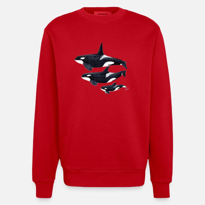 Orca - orque - arce - Sweat bio épais oversize fabriqué en UE - rouge