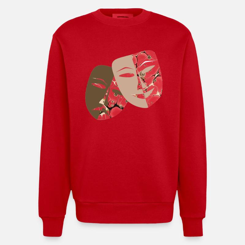 masken e 245 - Heavyweight Oversized Organic Crew Neck Made in EU - Rot