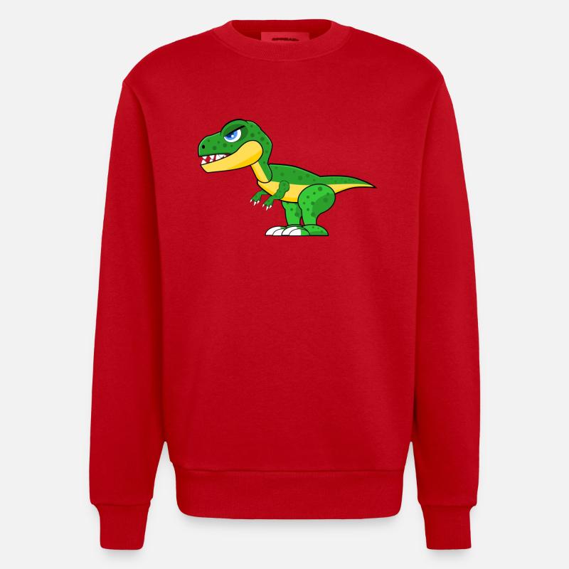 dinosaur - Heavyweight Oversized Organic Crew Neck Made in EU - red