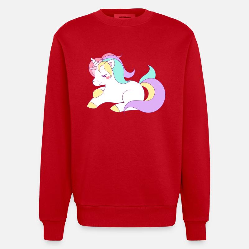 licorne - Sweat bio épais oversize fabriqué en UE - rouge