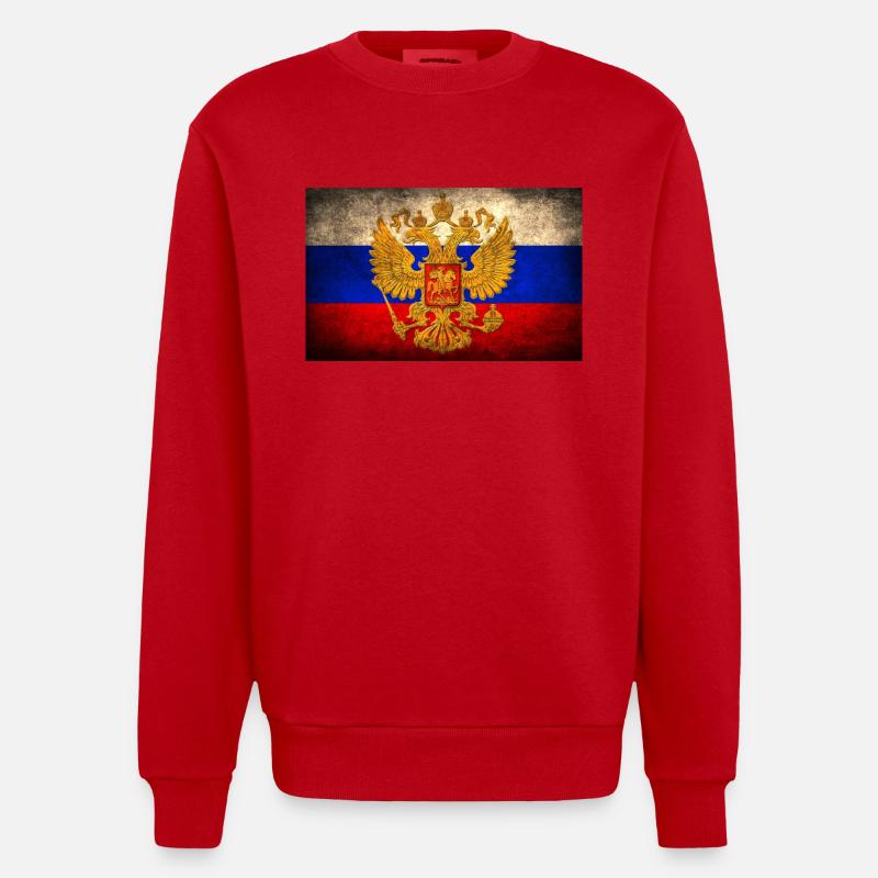 Drapeau russe - Sweat bio épais oversize fabriqué en UE - rouge