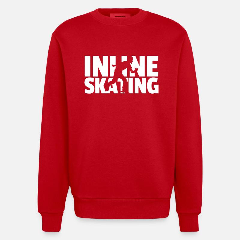 Rollerblades Roller Blades - Heavyweight Oversized Organic Crew Neck Made in EU - red