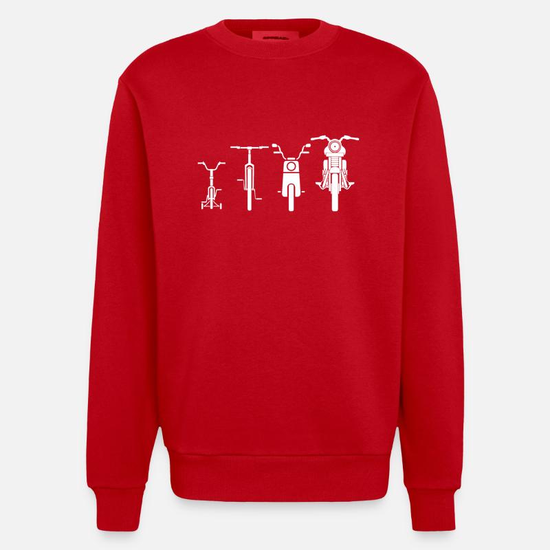 Evolution de la moto - Cadeau - Sweat bio épais oversize fabriqué en UE - rouge