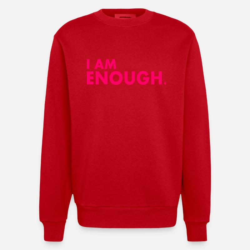 I am enough - Sweat bio épais oversize fabriqué en UE - rouge