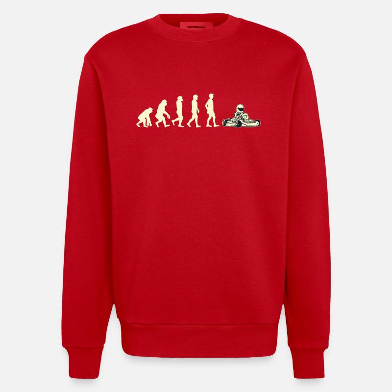 Geschenk Shirt kart evolution - Heavyweight Oversized Organic Crew Neck Made in EU - Rot