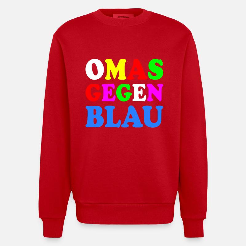 Omas gegen blau - Heavyweight Oversized Organic Crew Neck Made in EU - Rot