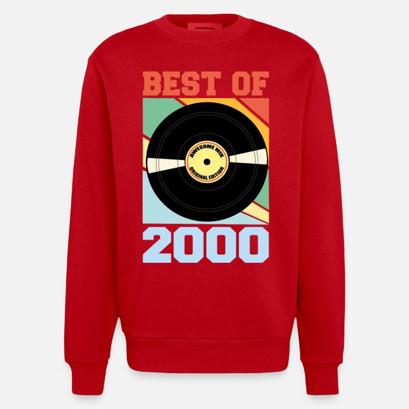 Le meilleur de 2000 - Sweat bio épais oversize fabriqué en UE - rouge