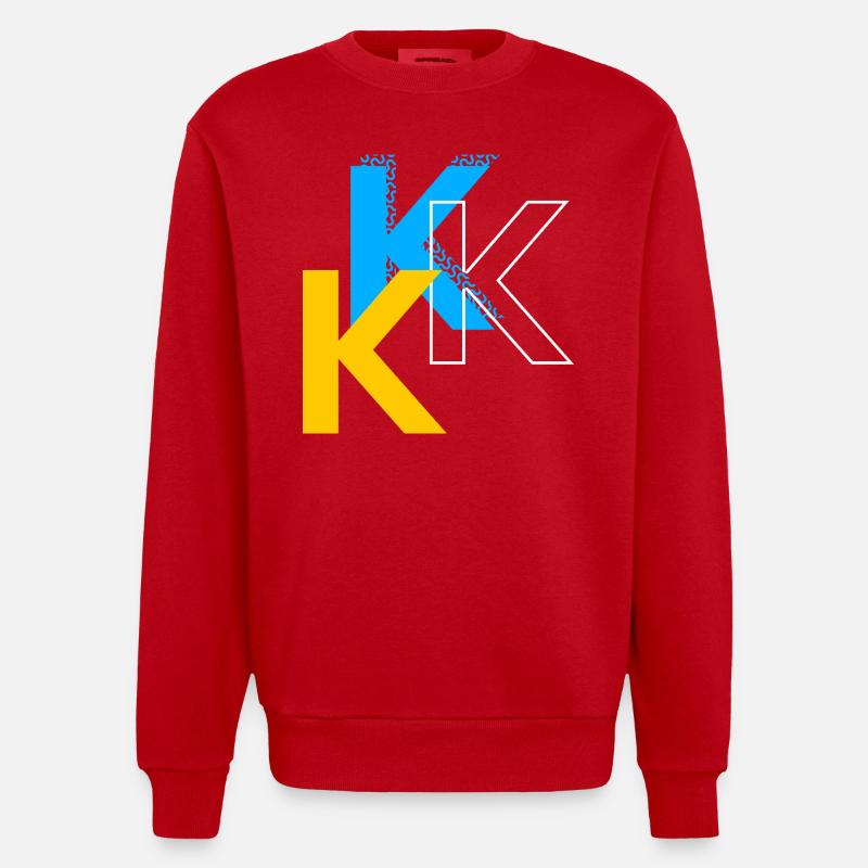 Buchstabe K - Heavyweight Oversized Organic Crew Neck Made in EU - Rot