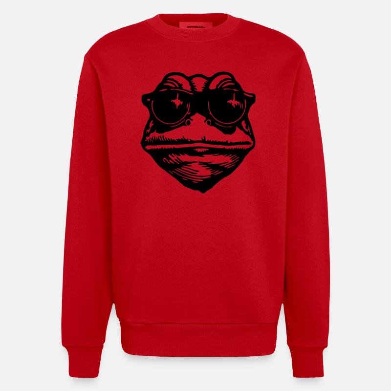 Frog Toad - Heavyweight Oversized Organic Crew Neck Made in EU - red